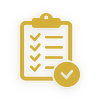 South East Sleepers free Airbnb hosting audit icon — gold clipboard with checkmarks symbolising property review and earning potential analysis